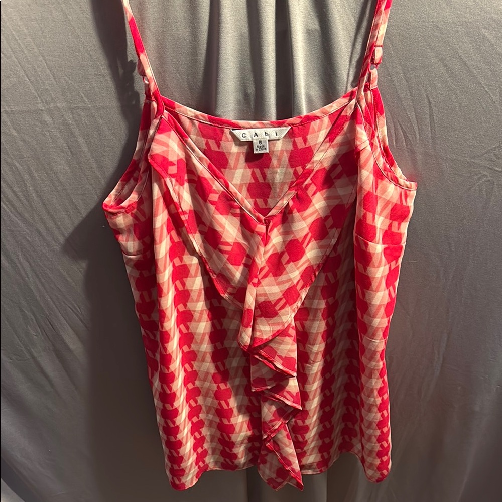 Cabi Red and White Women's Top